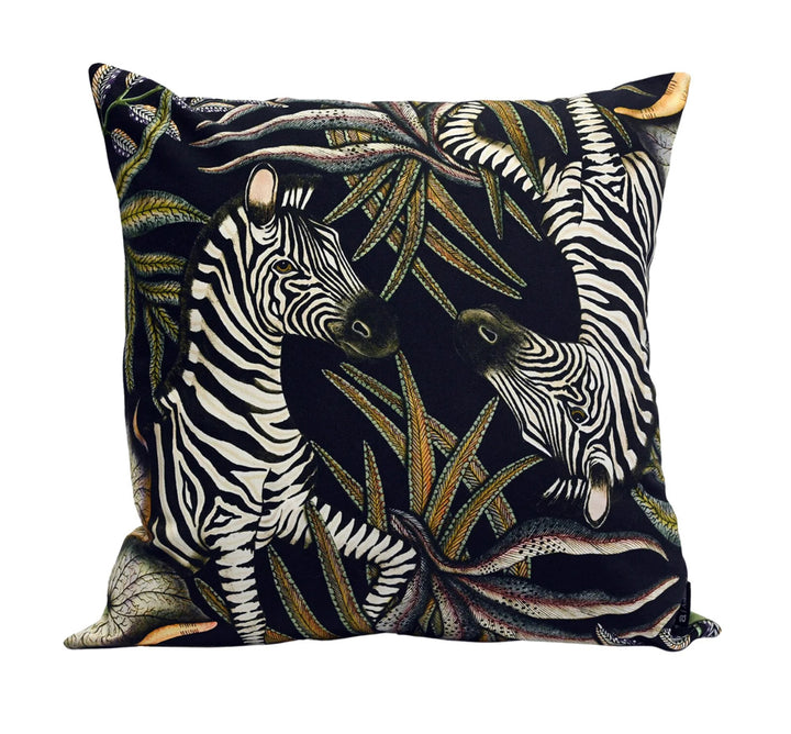 Thandra Stripe Cotton Throw Pillow in Night