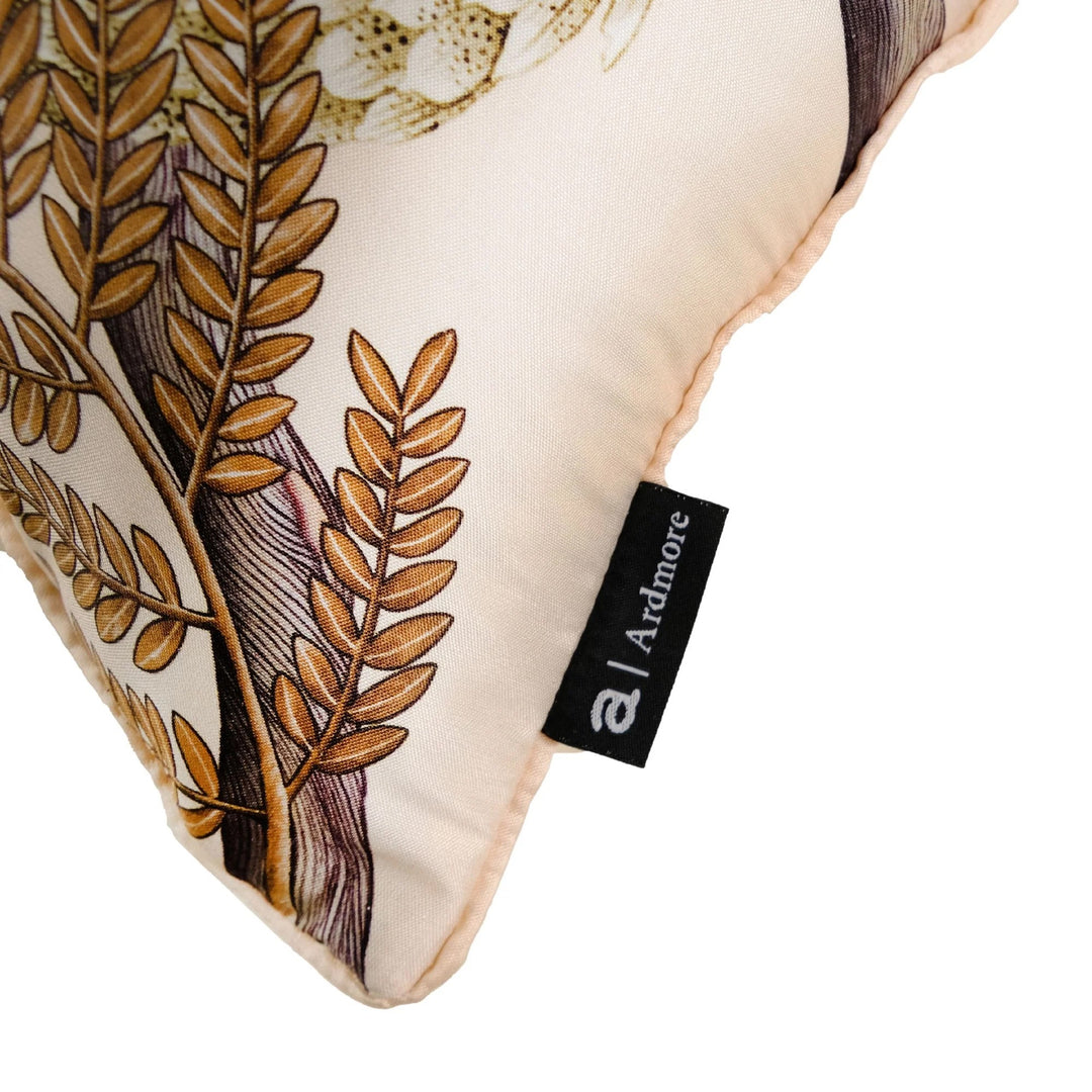 Thanda Pangolin Silk Throw Pillow in Pearl