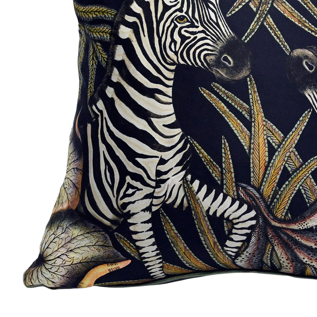 Thandra Stripe Cotton Throw Pillow in Night