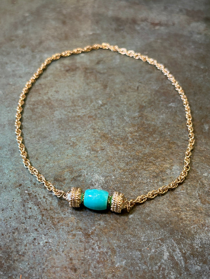 Natural Turquoise Mini Barrel Centerpiece