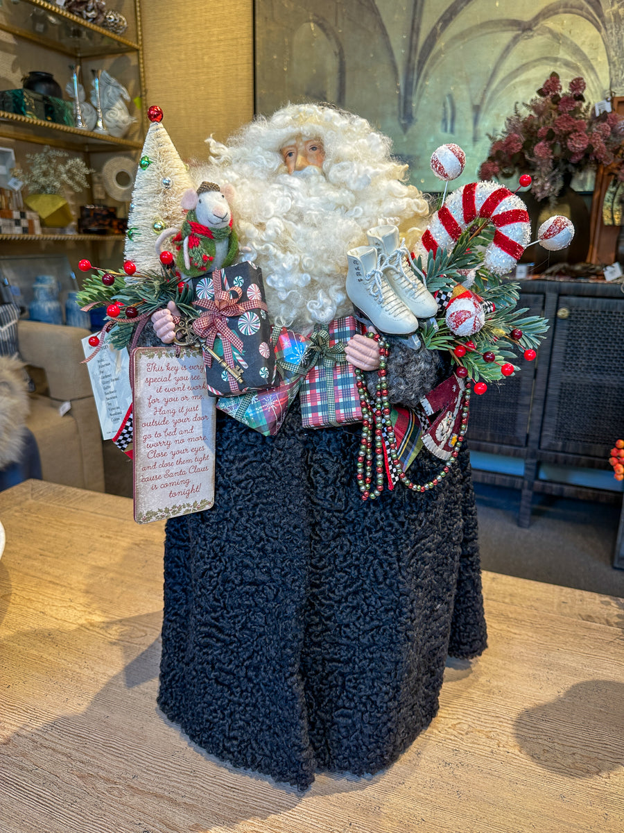 Black Persian Lamb Santa