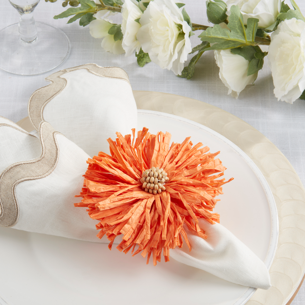 Raffia Napkin Ring in Orange