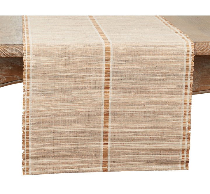 Striped Water Hyacinth Runner in Natural - 18x72"