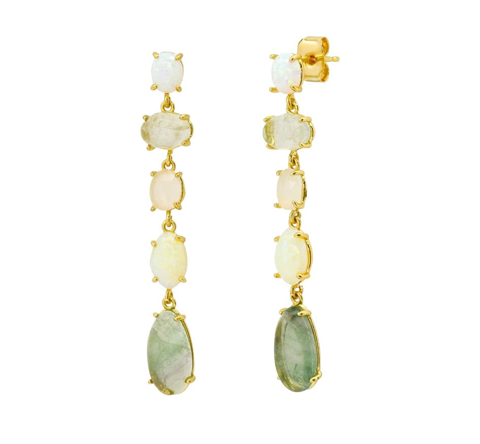 Mixed Stone Drop Earrings