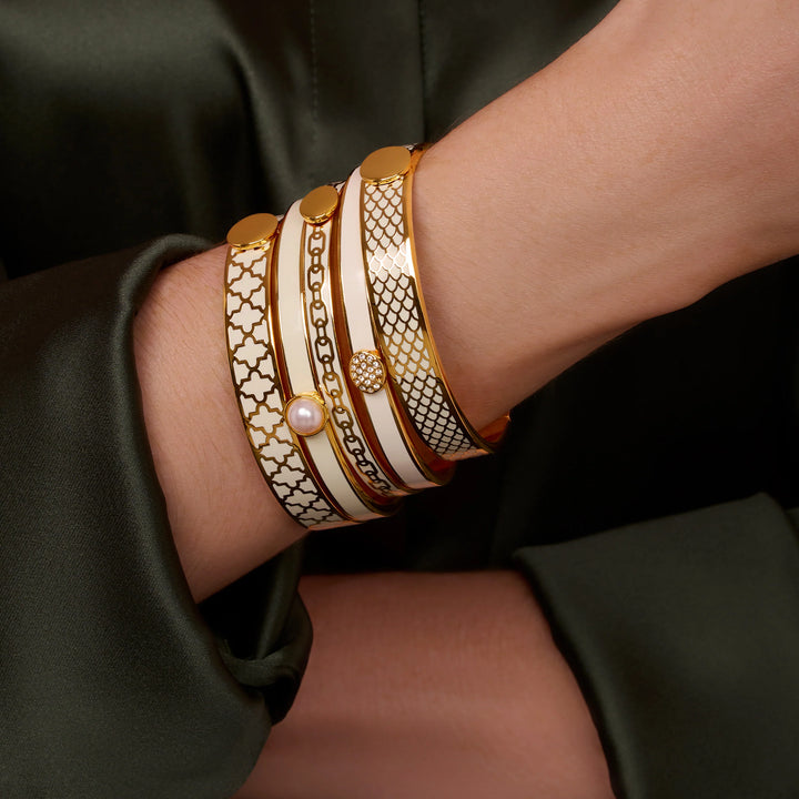 Agama Cream & Gold Bangle