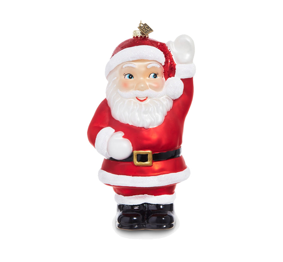 8″ Waving Santa Blow Mold Ornament