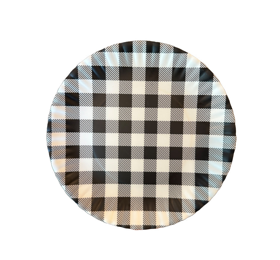 Black Gingham Melamine Dinnerware Collection