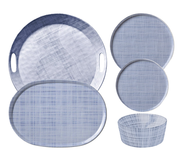 Luxe Linen Indigo Melamine Dinnerware Collection