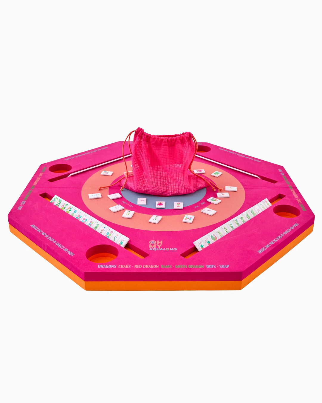 Pink & Aqua Mahjong Pool mat