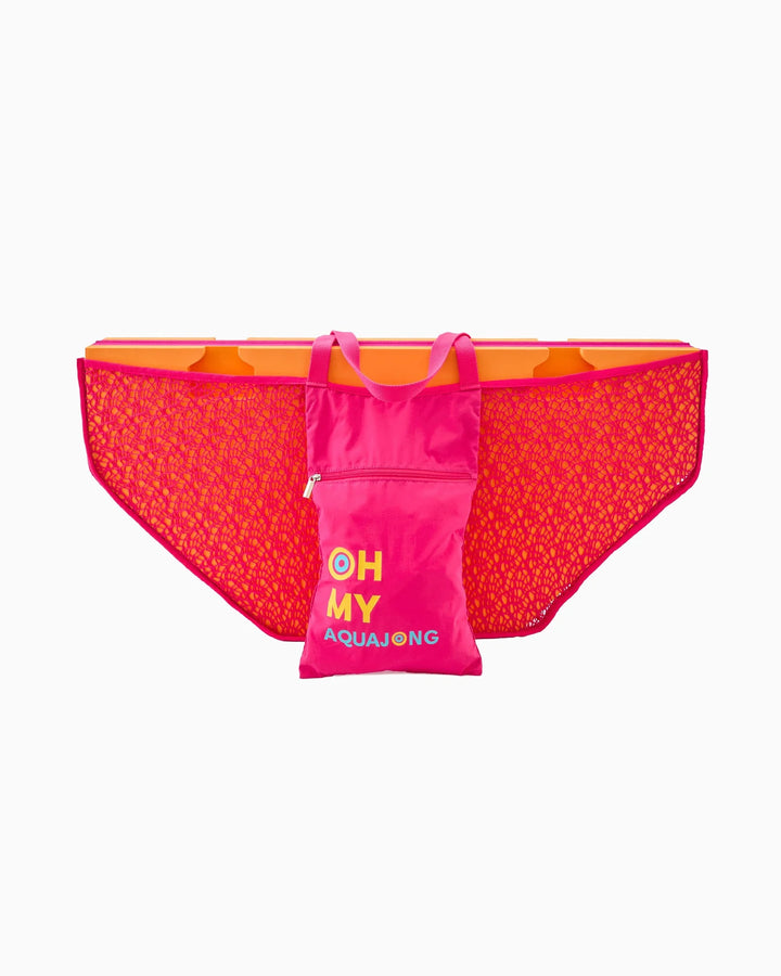 Pink & Aqua Mahjong Pool mat