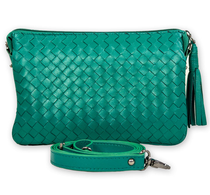 Sera Italian Leather Three Part Crossbody Purse