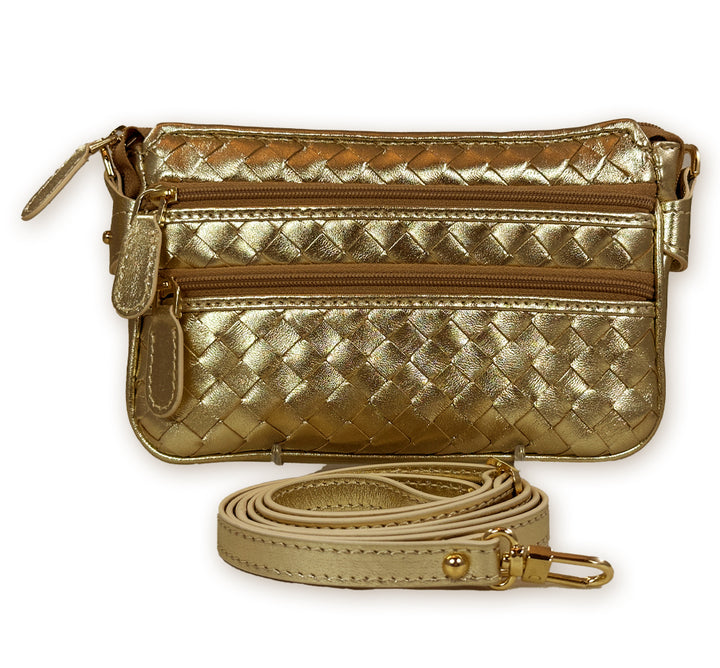 Sera Italian Leather Petite Triple Zip Purse