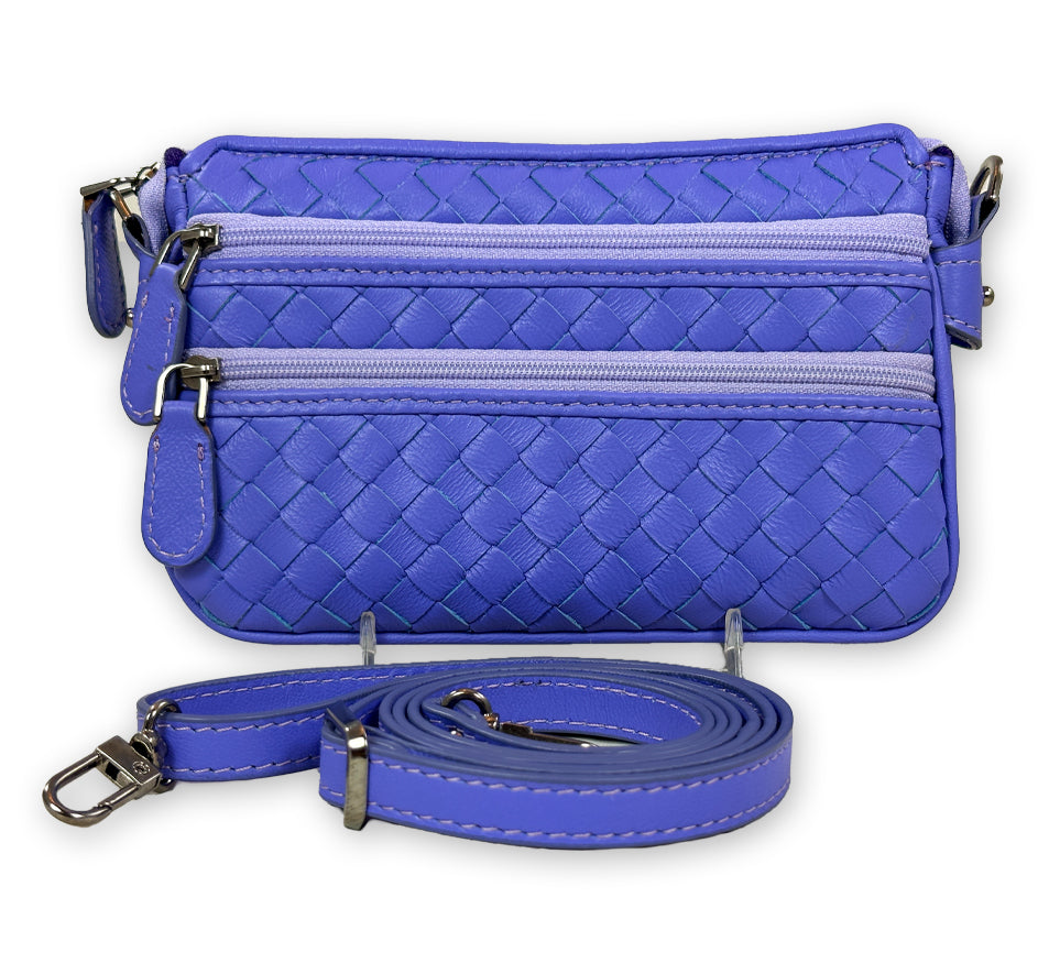 Sera Italian Leather Petite Triple Zip Purse