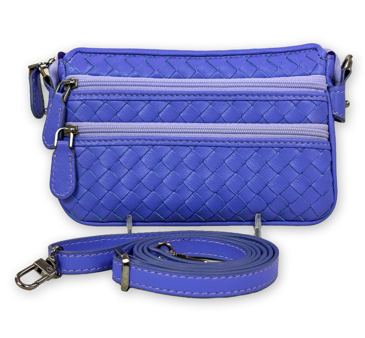 Sera Italian Leather Petite Triple Zip Purse
