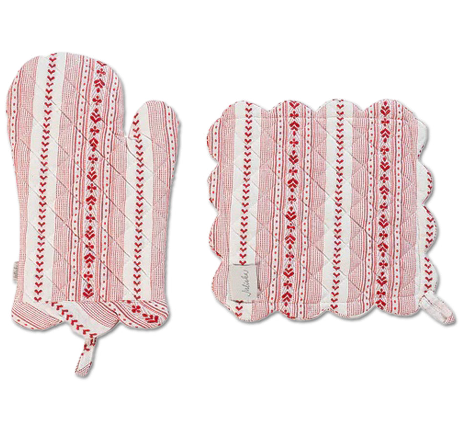 Villa Stripe Oven Mitt & Pot Holder