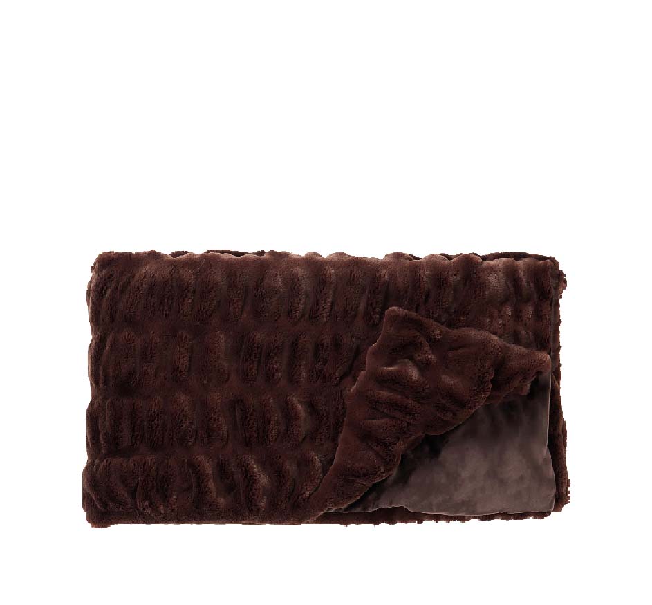 Couture Mocha Mink Faux Fur Throw