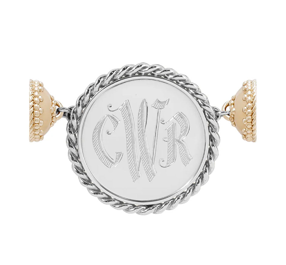 Sterling Silver Medallion Monogramed Centerpiece