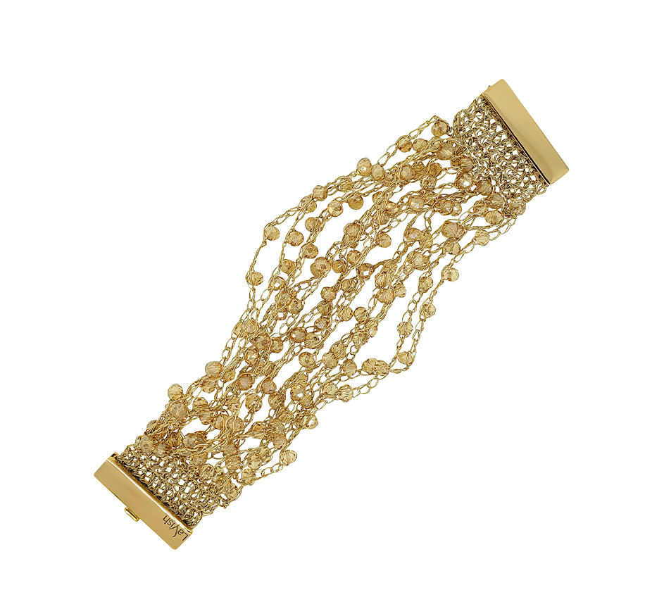 Multi Strings Gold and Citrine Bracelet