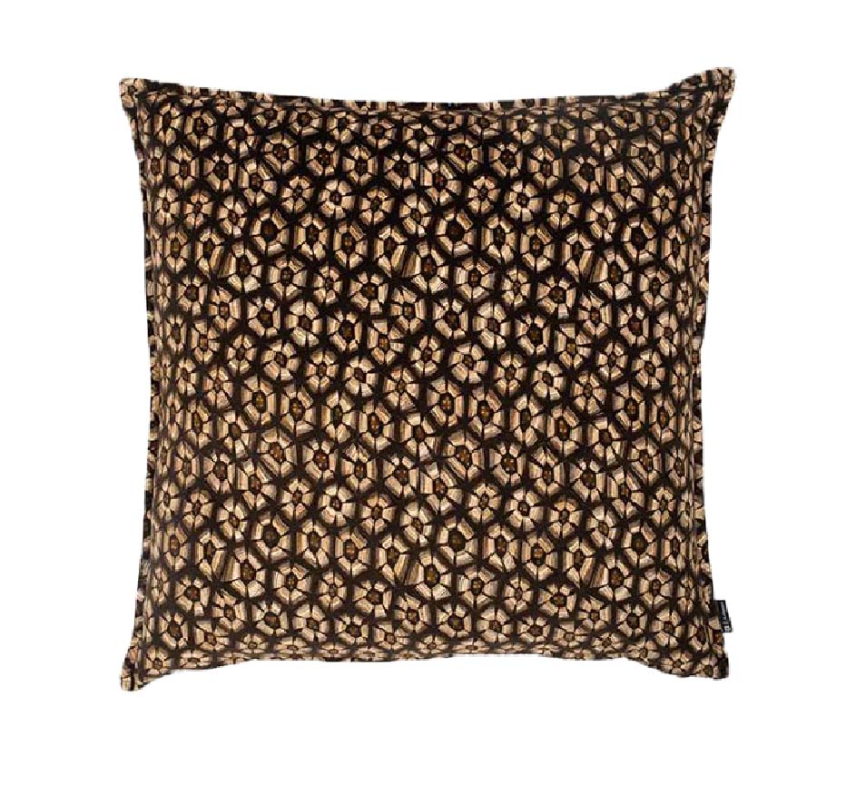 Thanda Tortoise Velvet Pillow in Silver