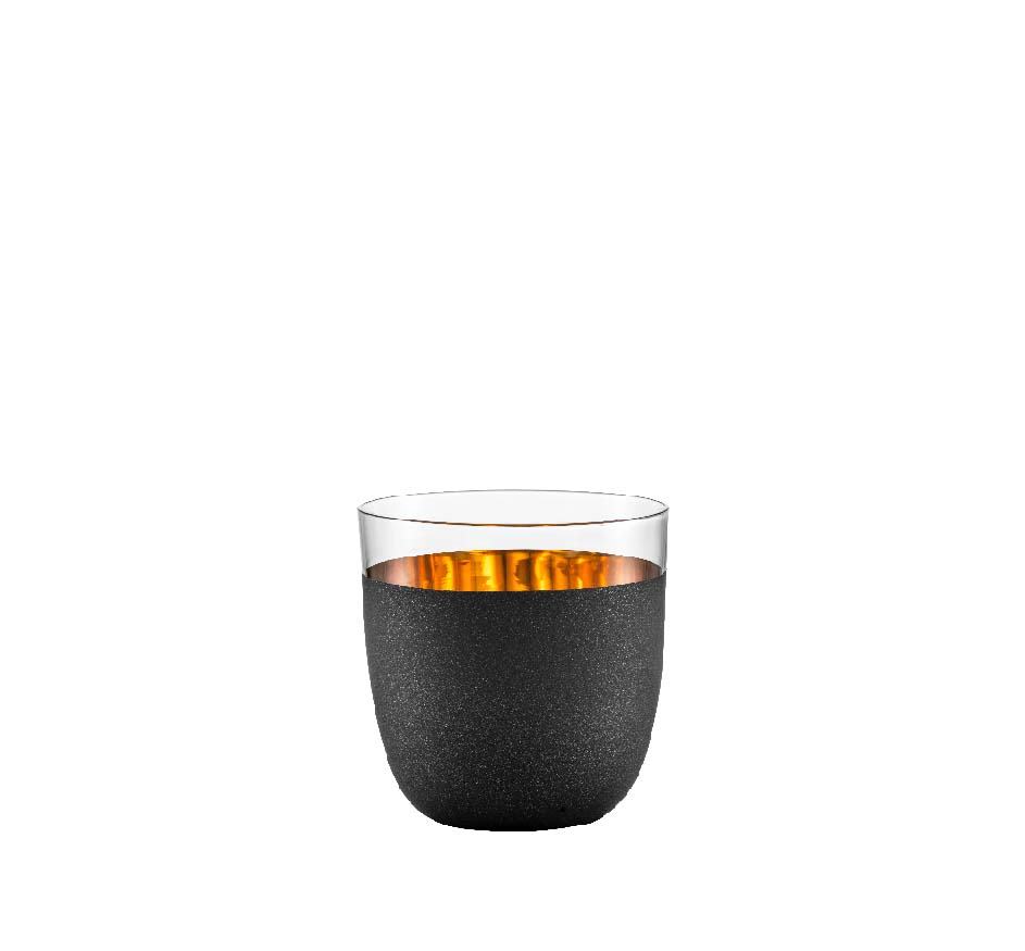 Crystal 24k Stemless Tumbler in Black (Set of 2)