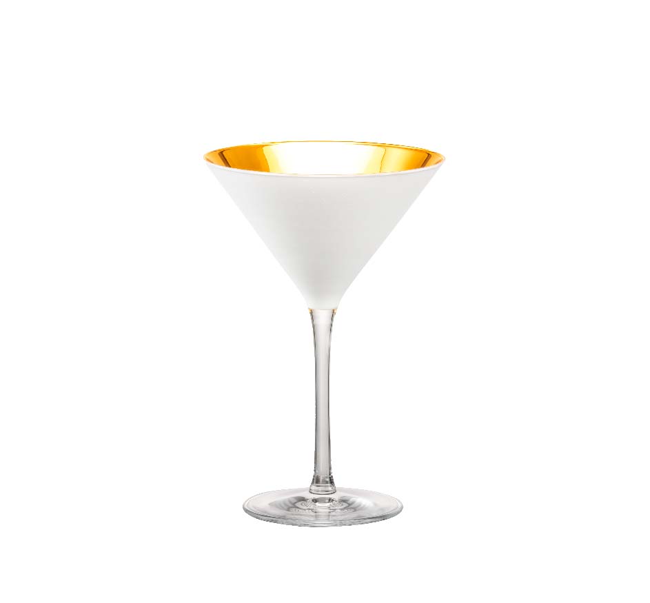 Crystal 24k Martini Glass in White (Set of 2)