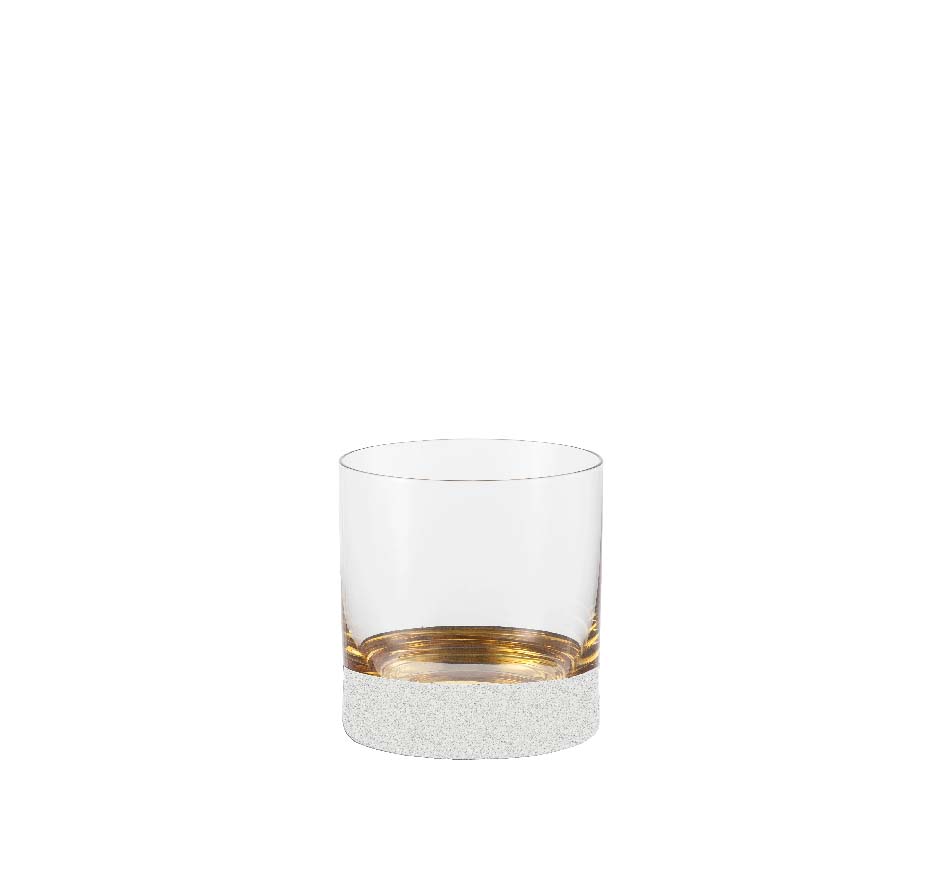 Crystal 24k Whiskey/ Double Old Fashioned in White (Set of 2)