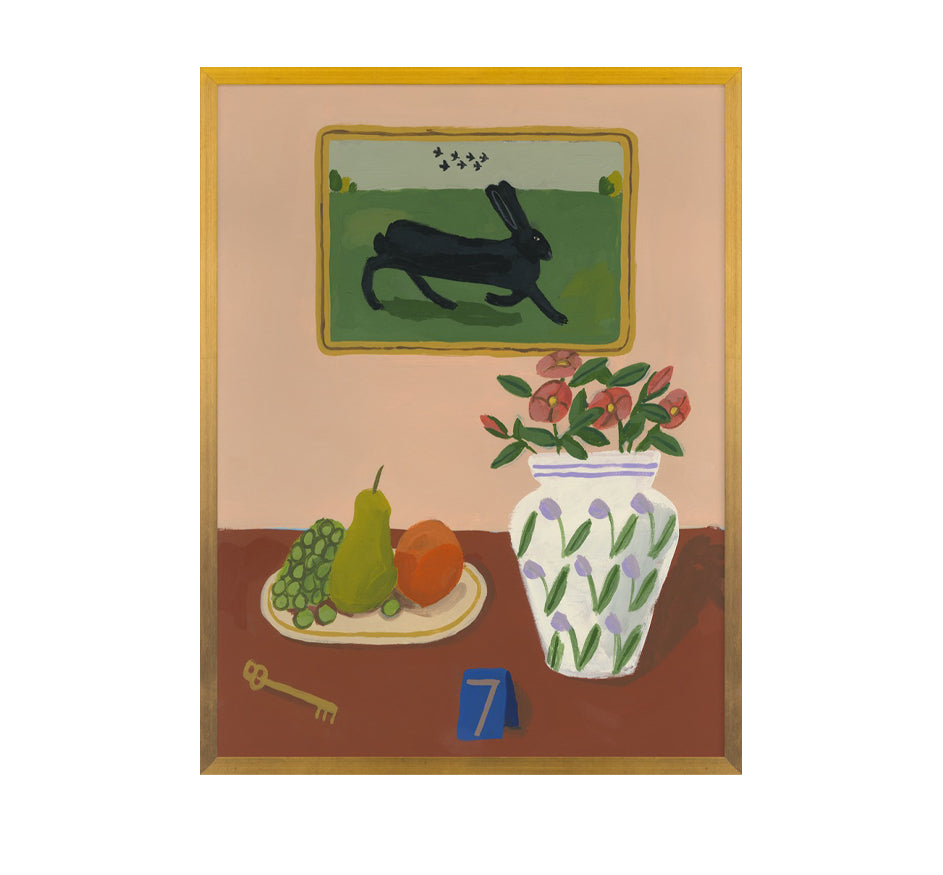 "Number 7 With Rabbit" Print