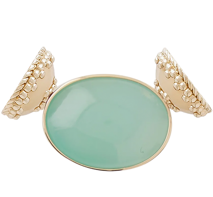 Oval Green Chalcedony Centerpiece