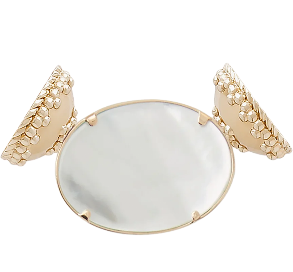 Oval Green Chalcedony Centerpiece