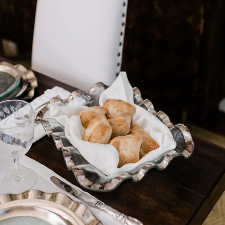 Ruffle Glass Bread Basket