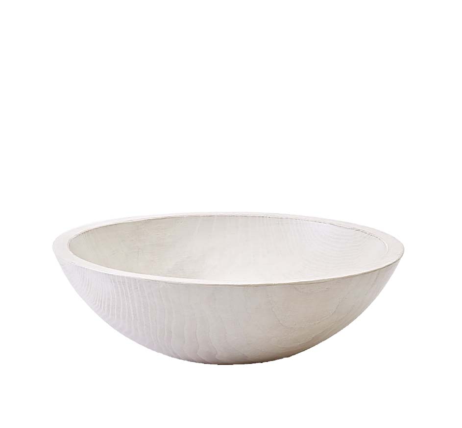 White Pearl Wood Serving Bowl (2 Sizes and Colors Available)