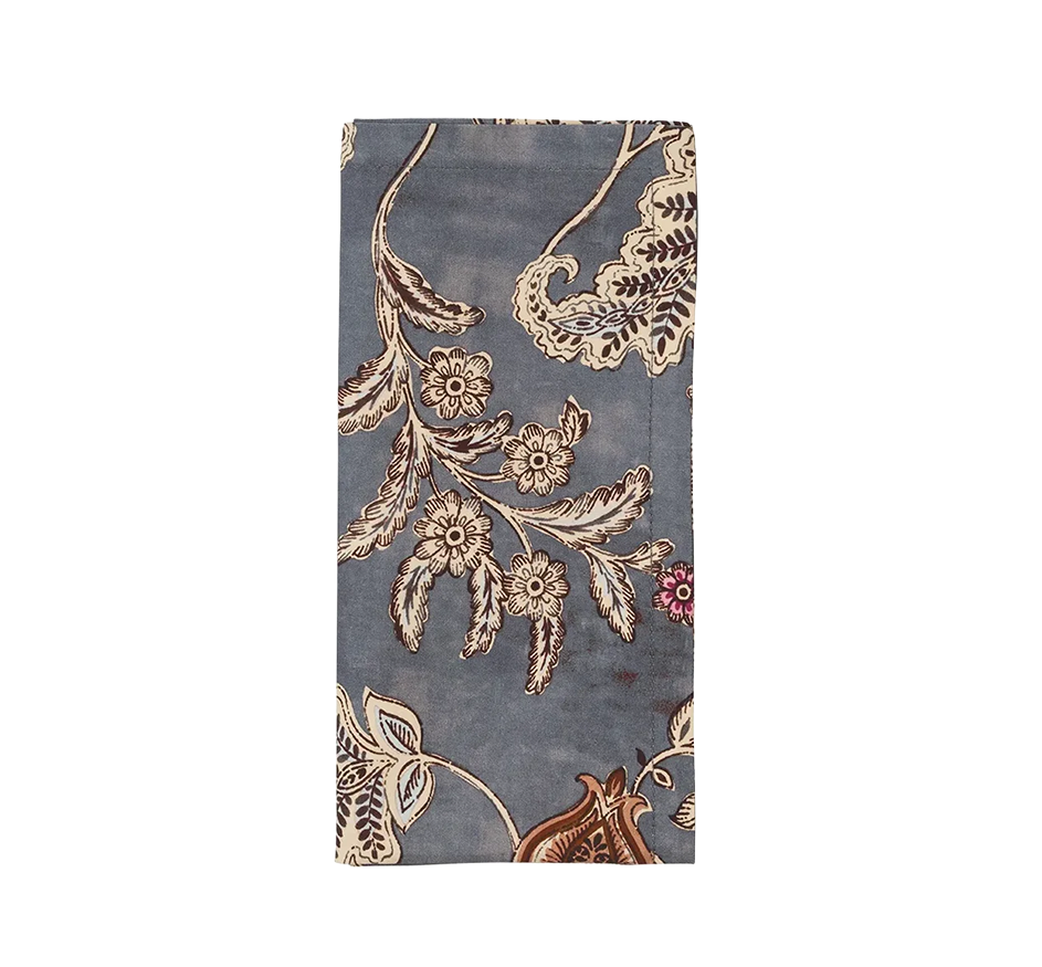 Paisley Vine Napkin Blue/Gray