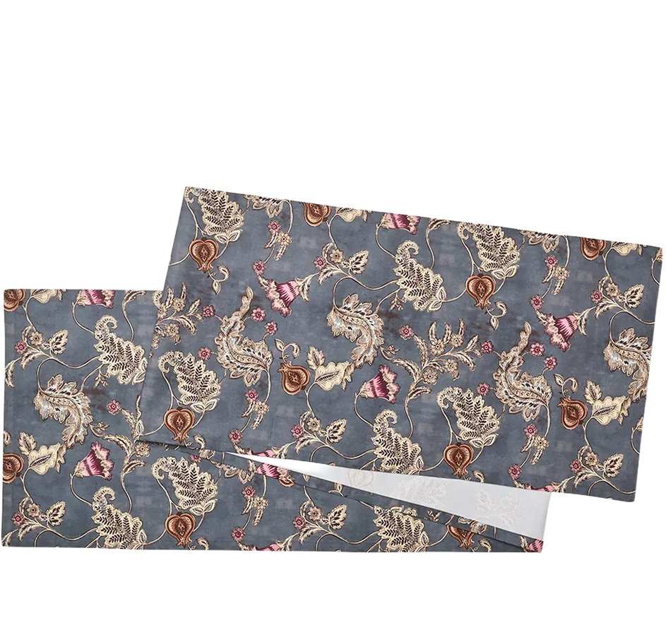 Paisley Vine Runner Blue/Gray