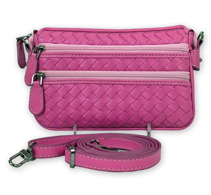 Sera Italian Leather Petite Triple Zip Purse