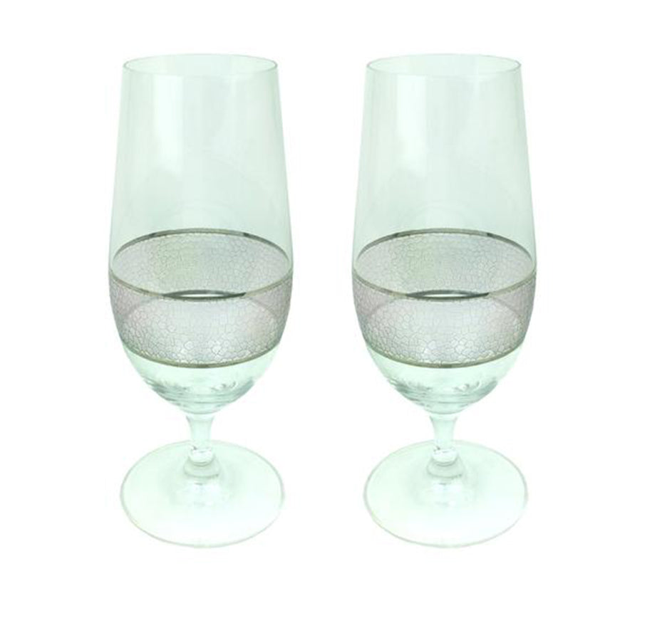 Panthera Platinum 14 Oz Stemmed Water Glass (Set of 2)