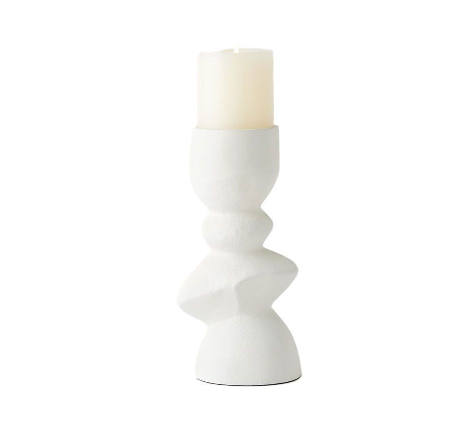 Pradier Candle Holder-White Medium