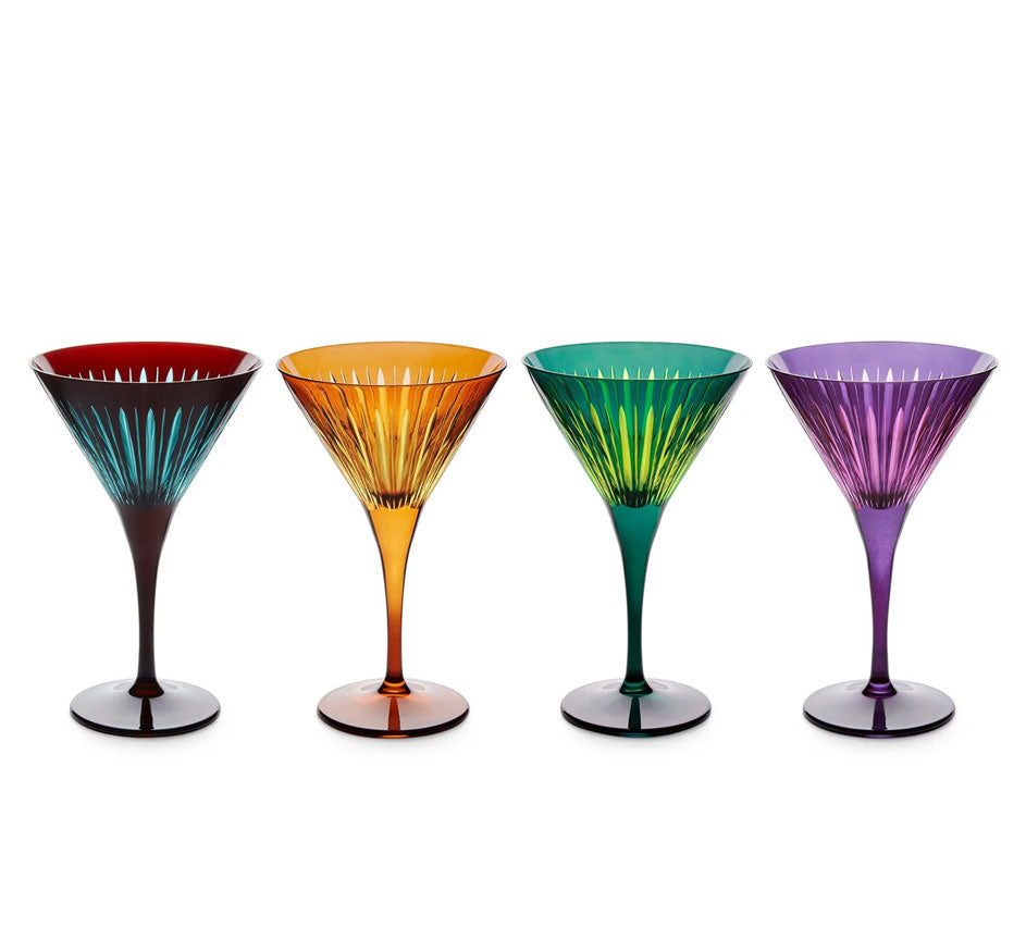 Prism Martini Glasses - (Set of 4, Available in 4 Colors)