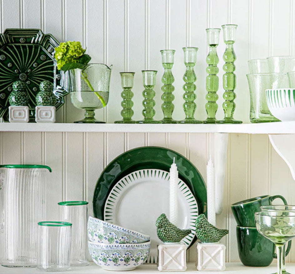 Provence Candlestick in Basil (Available in 2 Sizes)