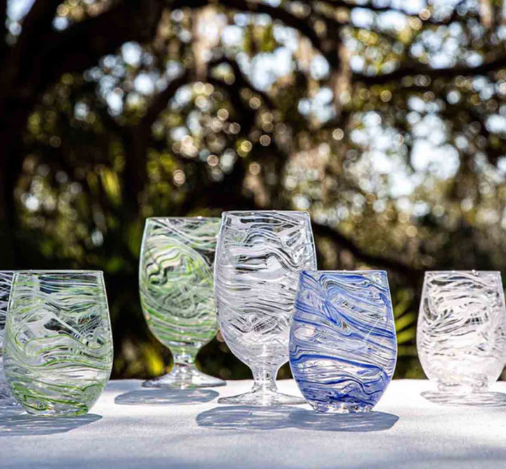 Puro Marbled Goblet In Blue