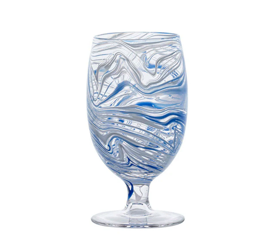 Puro Marbled Goblet In Blue