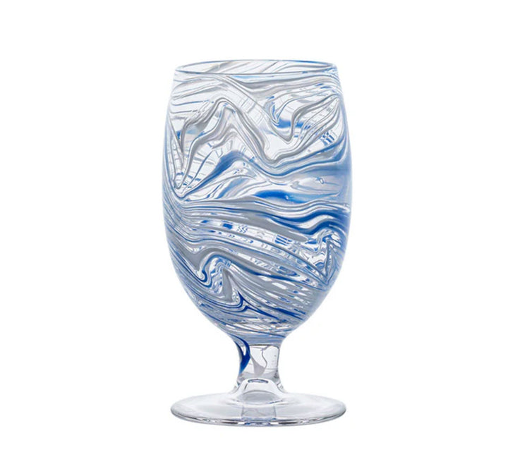 Puro Marbled Goblet In Blue