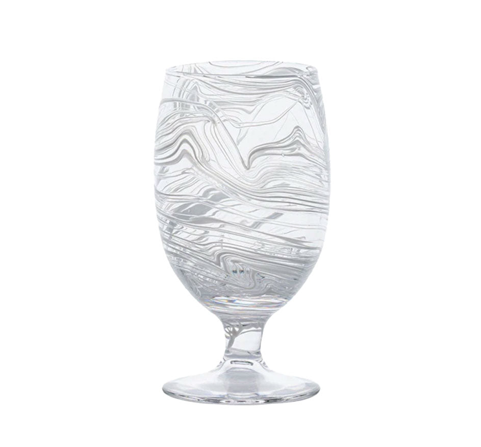 Puro Marbled Goblet In White