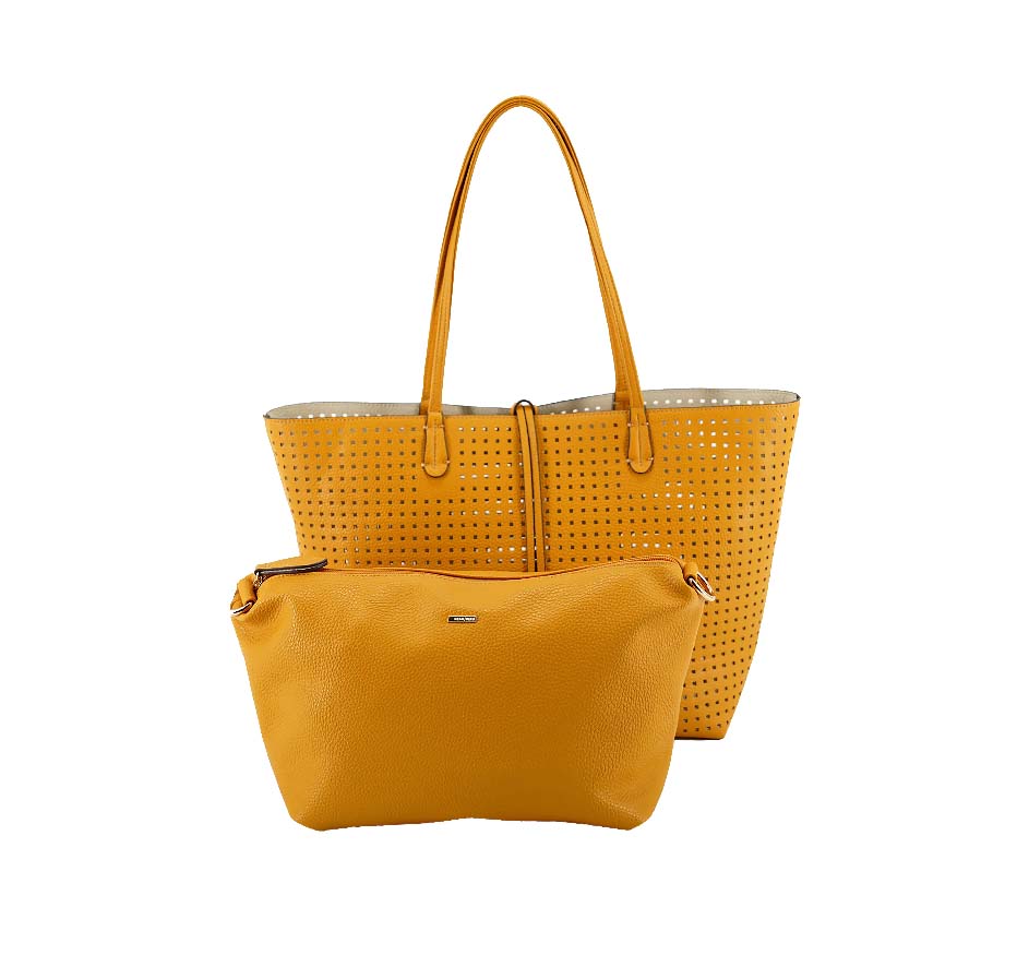 Departure Tote With Perforated Squares