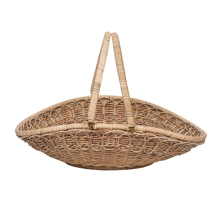 Provence Rattan Gathering Basket - Whitewash
