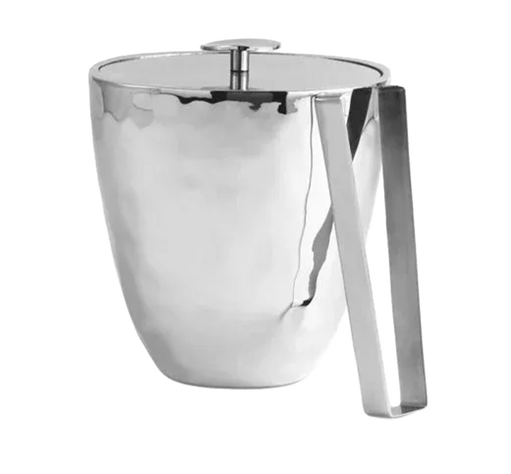 Reflective Ice Bucket With Tongs