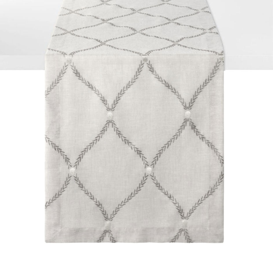 Regent Table Runner In Silver