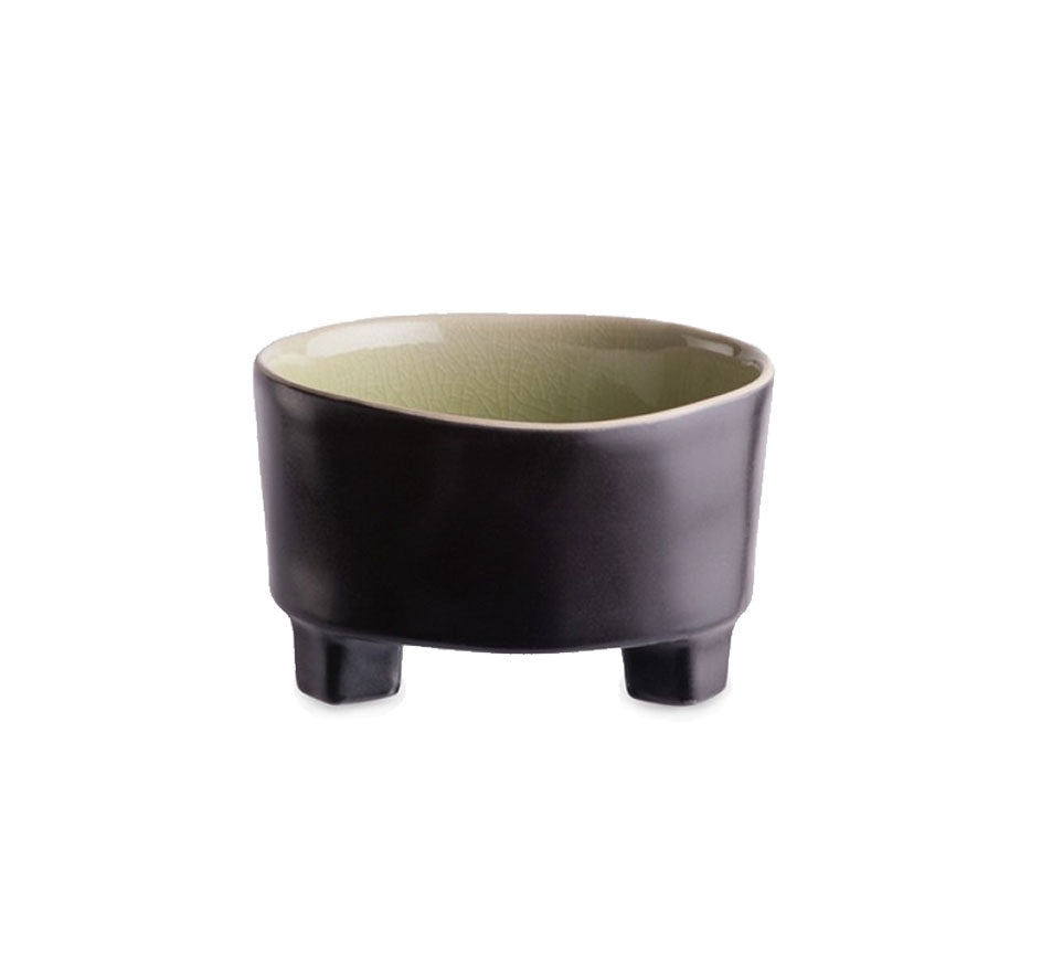 Riviera Footed Bowl Large In Vert Frais