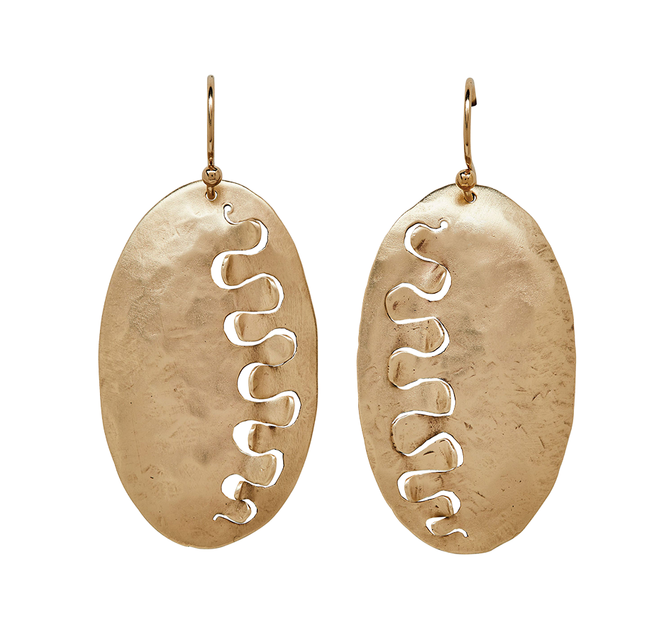 Ruffle Bronze Earring
