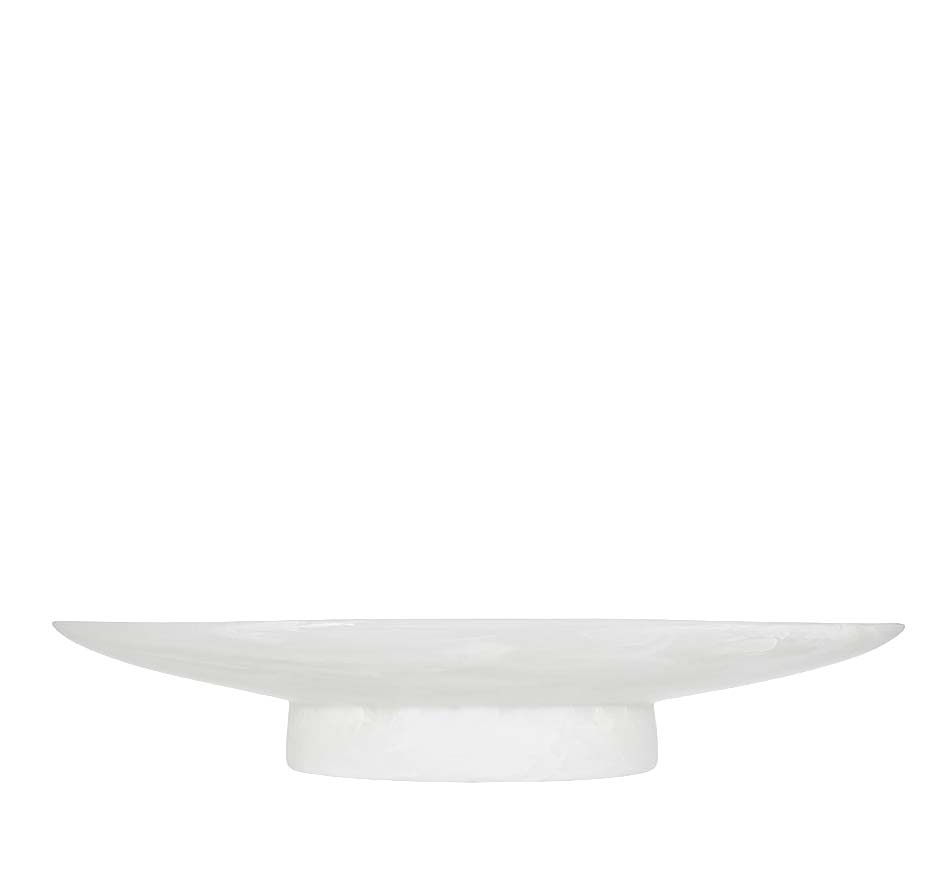 Resin Pedestal Bowl in White