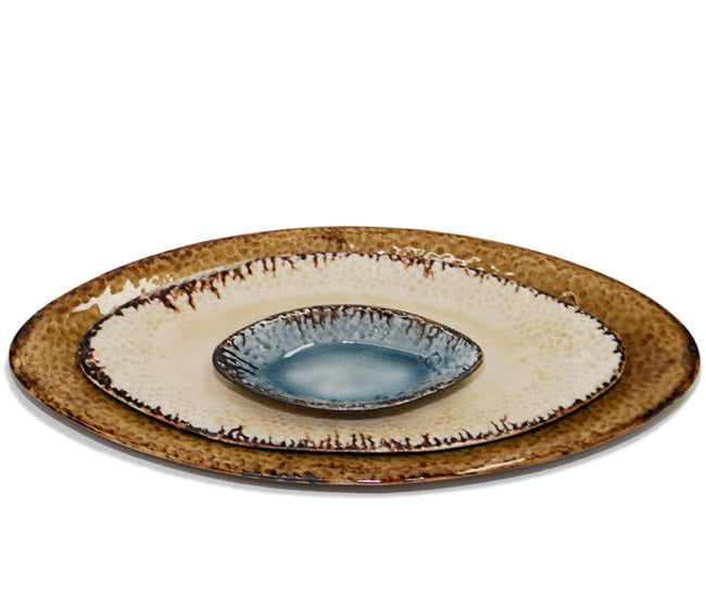 Large Oval Tray in Parchment